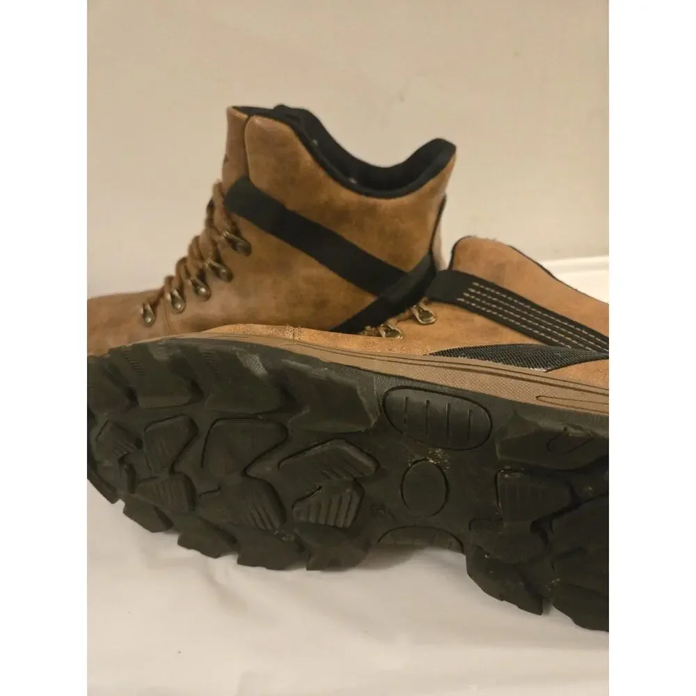 OwnShoe Mens Brown Work Boots Steel Toe Waterproof Industrial SZ 46